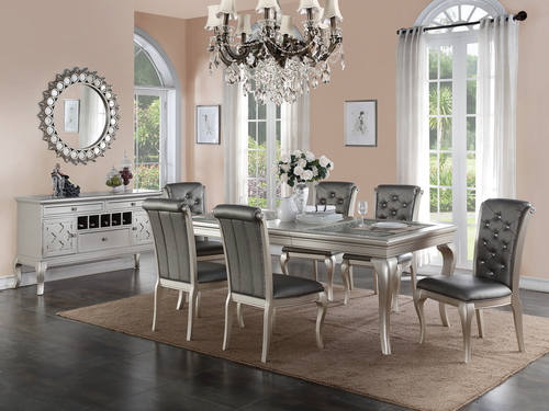 F2151/F1540 Gray 7 Pcs Dining Set by Poundex