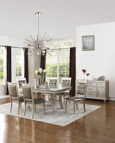 F2430 Silver Dining Table by Poundex
