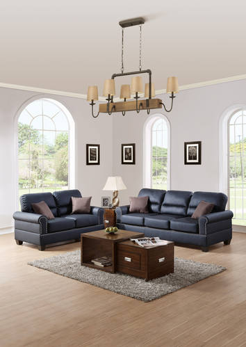 F7877 Black 2 Pcs Sofa Set by Poundex