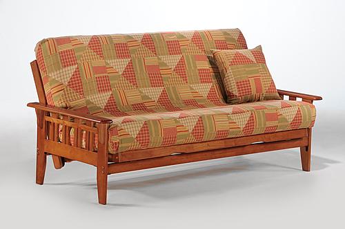 Kingston Futon Frame Rosewood (Twin Lounger) w/Shoe Mechanism by Night & Day Furniture