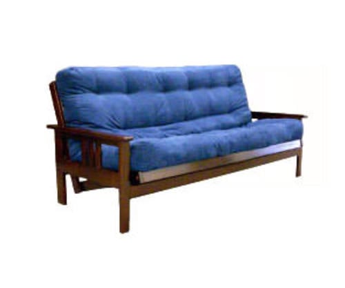 Futon Set - Full Size - Sedona Mahogany Frame, Mattress w/Removable Solid Cover
