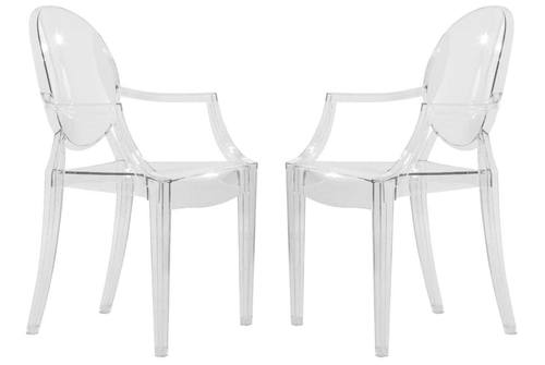 Carroll Modern Clear Acrylic Chair (Set of 2) by LeisureMod