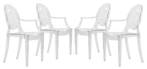 Carroll Modern Clear Acrylic Chair (Set of 4) by LeisureMod