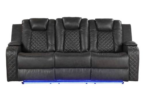 Benz Gray Faux Leather Sofa & Loveseat by Galaxy Furniture
