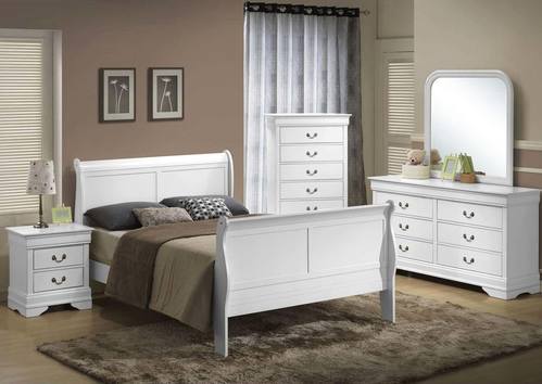 Louis Phillip White Bedroom Set by Galaxy Furniture