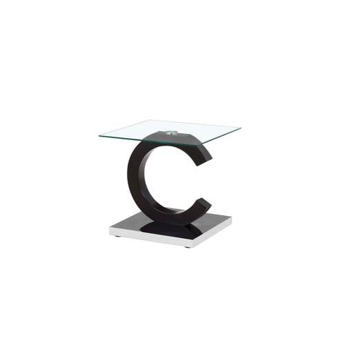 T2207E Black Glass Top End Table - Thumbnail 2