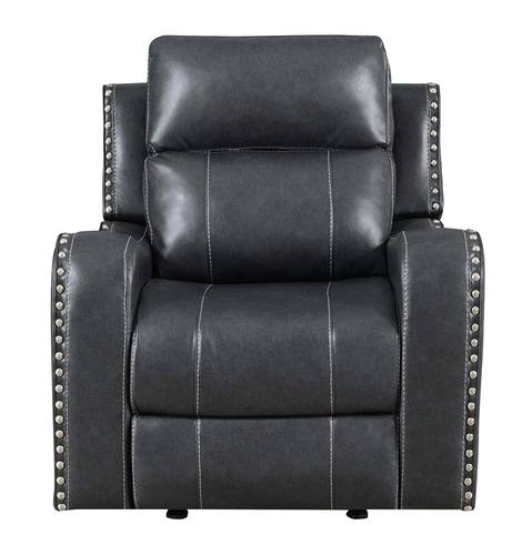U131 Charcoal Gray Leather Gel Recliner Chair by Global Furniture