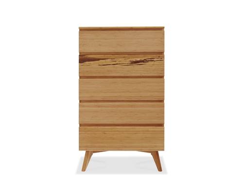 Azara Five Drawer High Chest Caramelized by Greenington