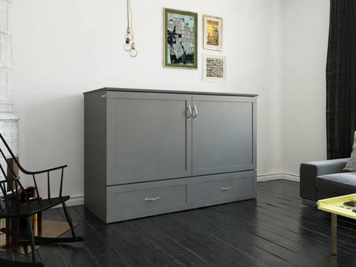 Hamilton Murphy Bed Chest Bed Antique Gray By Atlantic