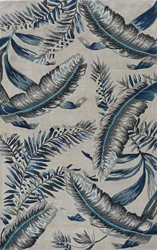 Havana Grey/Blue Tropics Area Rug by KAS Rugs