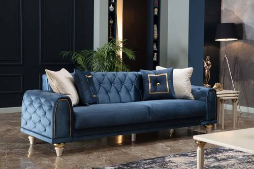 Mistral Duca Navy 3 Seat Sleeper Sofa by Bellona