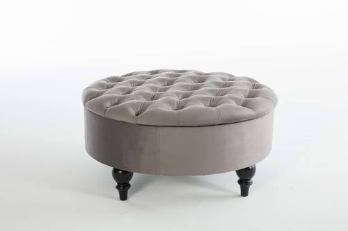 Suave Vika Gray Storage Ottoman by Bellona