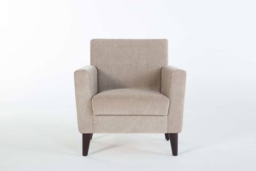 Theo Cream Accent Chair w/Ottoman by Bellona