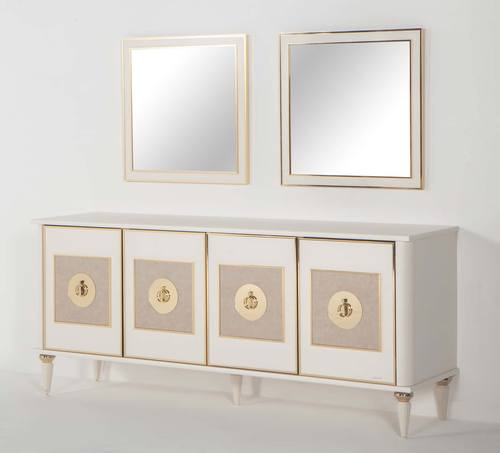 Mistral Opak White Buffet Mirror by Bellona