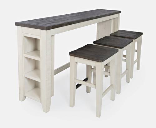 Madison County White Console Stool Set w/Table (Set of 4) by Jofran Furniture