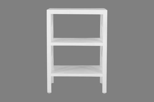 Global Archive Dylan White X Side Accent Table w/2 Shelves by Jofran