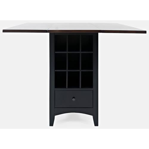 Asbury Park Black Storage Counter Dropleaf Table by Jofran Furniture
