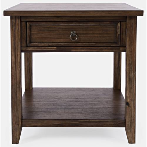 Bakersfield Brown End Table w/Drawer by Jofran Furniture