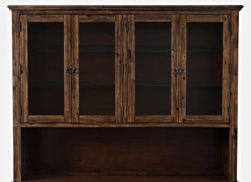 Bakersfield Dark Brown Wood Hutch w/Light by Jofran Furniture
