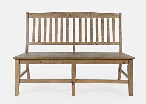Carlyle Crossing Brown Wood Slatback Dining Bench by Jofran Furniture