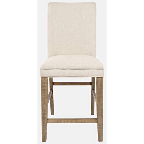 Carlyle Crossing Brown Wood Upholstered Stool by Jofran Furniture