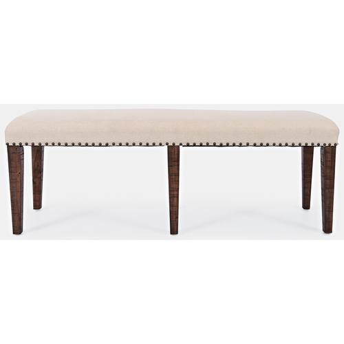 Fairview Brown Wood & Fabric Backless Dining Bench by Jofran Furniture