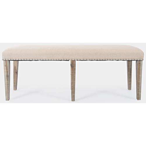 Fairview Beige Wood & Fabric Backless Dining Bench by Jofran Furniture