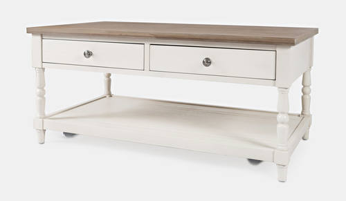 Grafton White Farms 2 Drawer Coffee Table by Jofran Furniture