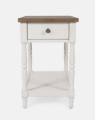 Grafton White Farms Power Chairside Table by Jofran Furniture