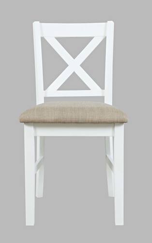 Hobson White Uph X-Back Chair by Jofran