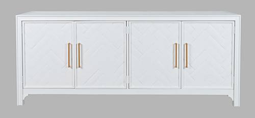 Gramercy Blanc 4 Door Accent Cabinet w/Chevron Pattern Door by Jofran