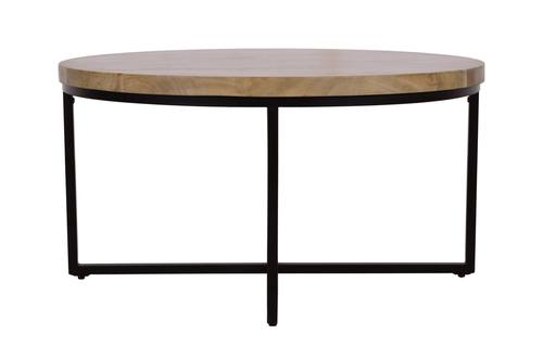 Ames Round Natural/Black Coffee Table by Jofran