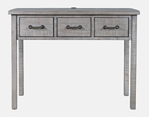 North Coast Wash Grey Accent Table w/3 Drawers & USB Charging Station by Jofran