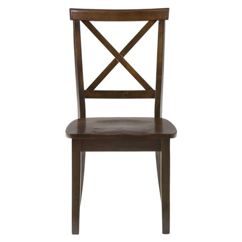 Taylor Cherry Brown X Back Dining Chair w/Wood Seat by Jofran Furniture