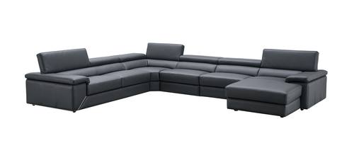 182224 Kobe Premium Leather Sectional in Blue Gray by J&M Furniture