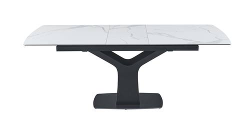 Fiori White Ceramic & Steel Extension Dining Table by J&M Furniture