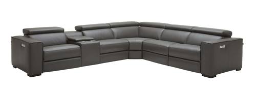 Picasso 6 Pcs Motion Sectional Dark Gray (Leather) by J&M Furniture