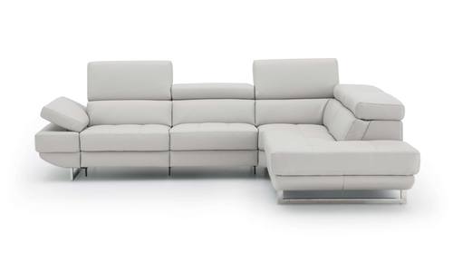 The Annalaise Recliner Leather Sectional in Silver Gray by J&M Furniture