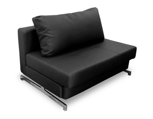 Modern Black Leather Textile Sofa Sleeper K43-1 by IDO