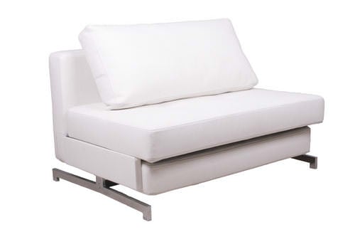 Modern White Leather Textile Sofa Sleeper K43-1 by IDO