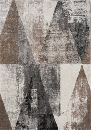 Breeze Cream Brown Grey Robust Triangle Rug by Kalora