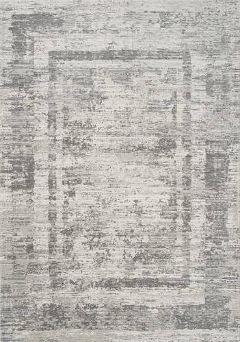 Cathedral Grey Faded Borders Rug by Kalora