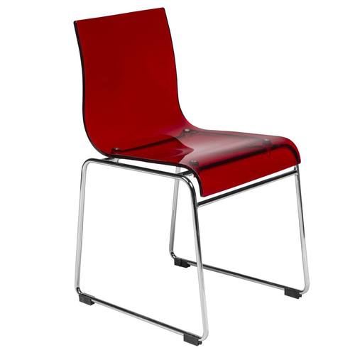 Lima Modern Transparent Red Acrylic Chair by LeisureMod