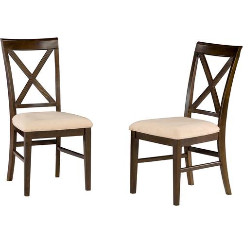 Lexi Dining Chairs Antique Walnut w/Oatmeal Cushion Seat by Atlantic Furniture