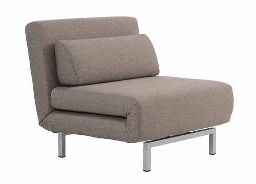 Lisse Convertible Beige Fabric Chair Bed