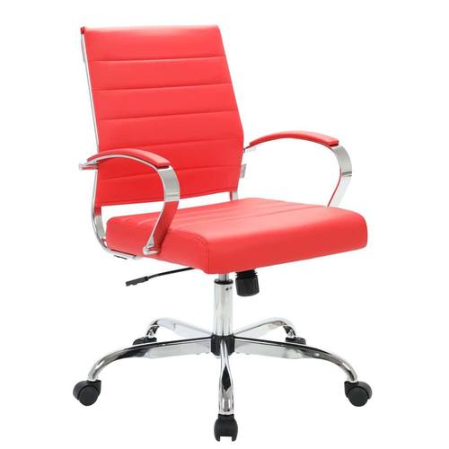 Benmar Leather Office Chair Red by LeisureMod