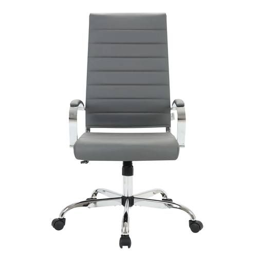 Benmar High-Back Home Leather Office Chair, Grey by LeisureMod