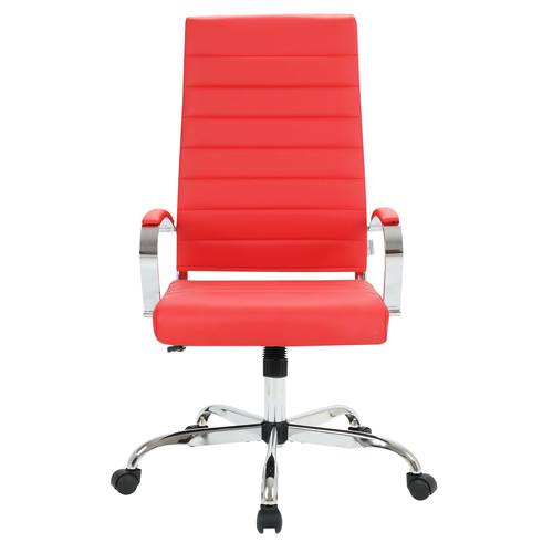 Benmar High-Back Home Leather Office Chair, Red by LeisureMod