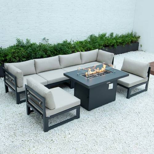 Chelsea 7 Piece Patio Sectional And, Patio Sectional Sofa With Fire Pit