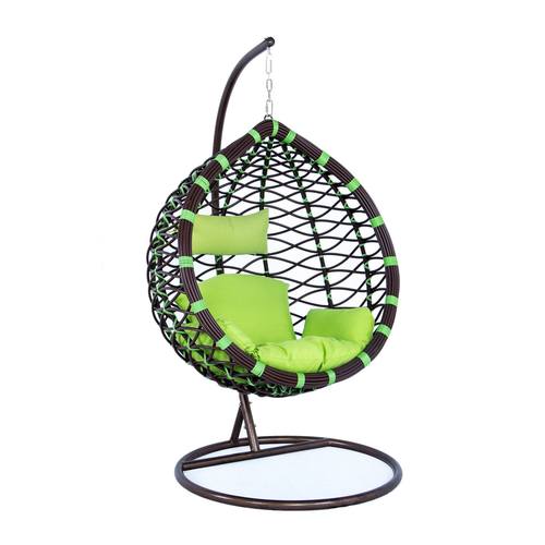 Wicker Hanging Egg Swing Chair - Green by LeisureMod